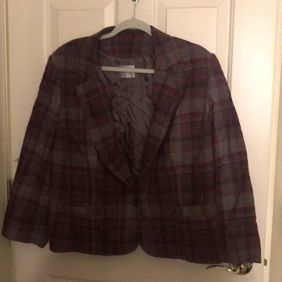 Vintage Pendleton plaid wool blazer purple size 40 - Picture 3 of 8